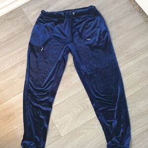 Blue Velour Jogger Pants